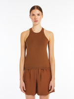 Cotton Yarn Top for Women - Tobacco - Max Mara UAE