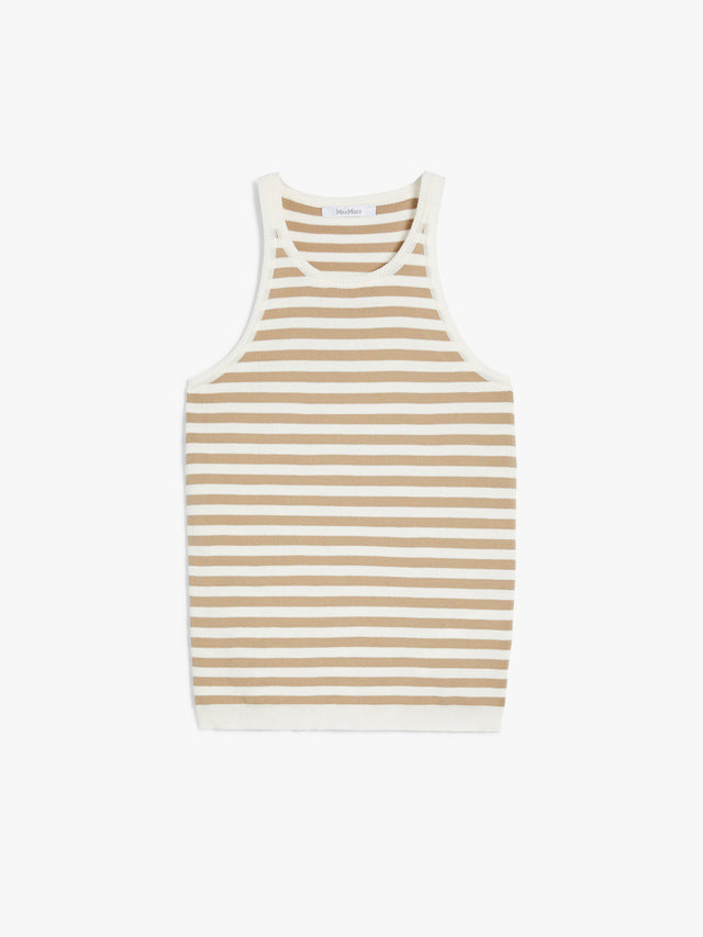 Cotton Yarn Top for Women - Beige - Max Mara UAE
