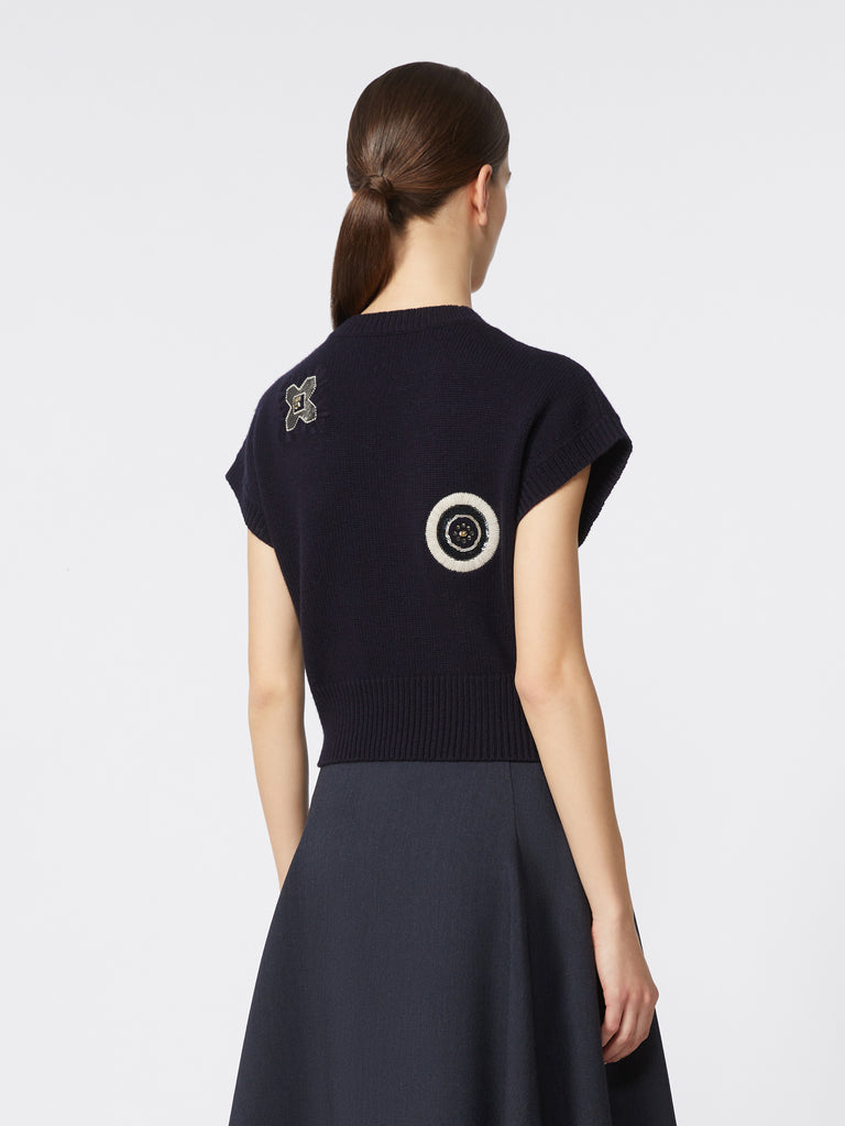 Wool and cashmere cropped sweater