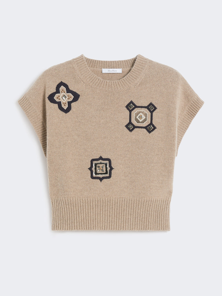 Wool and cashmere cropped sweater