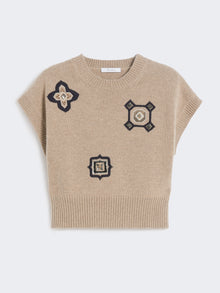 Wool and cashmere cropped sweater