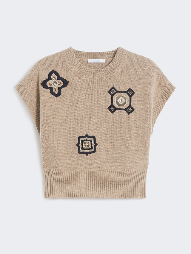 Wool and cashmere cropped sweater