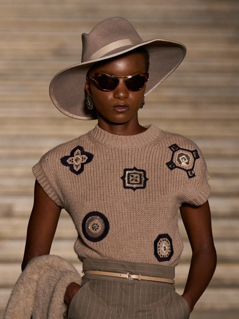 Wool and cashmere cropped sweater