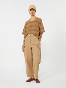 Oversized Patterned Viscose Sweater for Women - Desert - Max Mara UAE