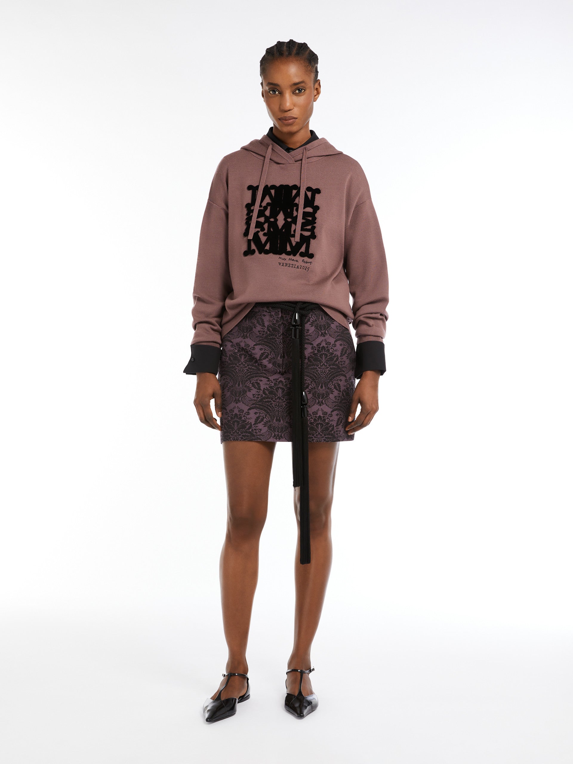 Wool Knit Sweatshirt for Women - Mauve - Max Mara UAE
