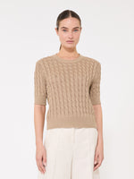 max mara cable-knit linen sweater for women