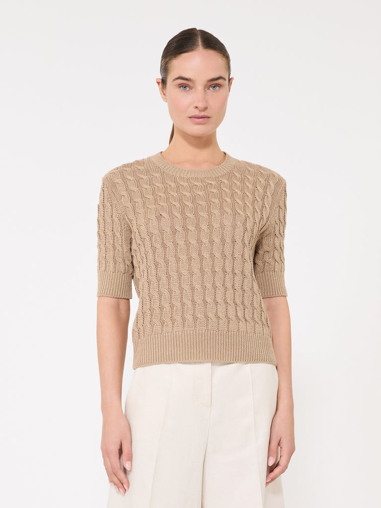 max mara cable-knit linen sweater for women