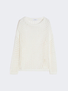 Cotton Mesh Jumper for Women - Optical White - Max Mara UAE