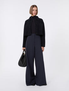 Stockinette-Stitched Wool Polo-Neck Sweater for Women - Ultramarine - Max Mara UAE