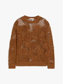 Embroidered Cotton Jumper for Women - Tobacco - Max Mara UAE