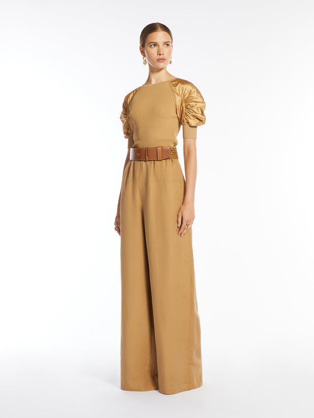 Ribbed Viscose Jumper for Women - Caramel - Max Mara UAE