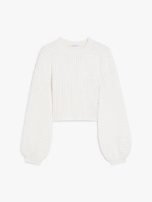 Wool And Cashmere Decorative-Stitch Knit Jumper for Women - White - Max Mara UAE