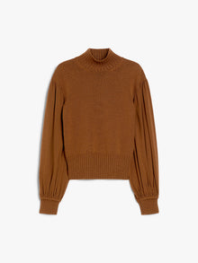 Wide-Sleeved Wool Jumper for Women - Tobacco - Max Mara UAE