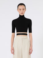 max mara stretch viscose cropped turtleneck for women