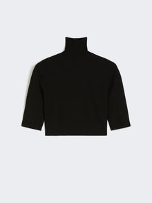 Stretch Viscose Cropped Turtleneck for Women - Black - Max Mara UAE