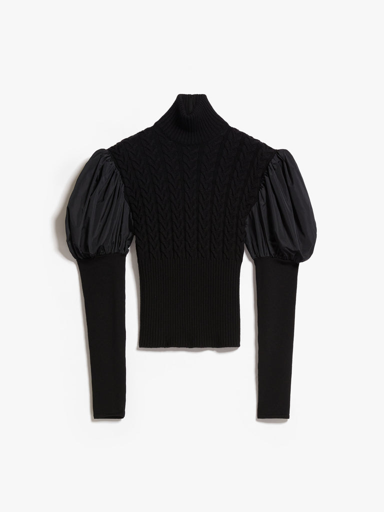 max mara wool jumper with taffeta sleeves