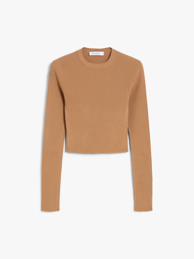 Viscose Crêpe Cropped Jumper for Women - Siena - Max Mara UAE