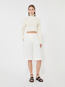 Cotton Cordonnet Cropped Jumper for Women - White - Max Mara UAE