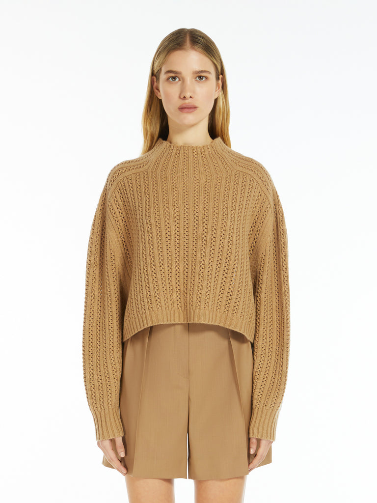 Wool and cashmere cropped jumper