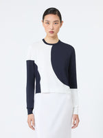 Slim-Fit Viscose Crepe Sweater for Women - White - Max Mara UAE