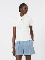 max mara viscose crepe sweater with scarf detail for women