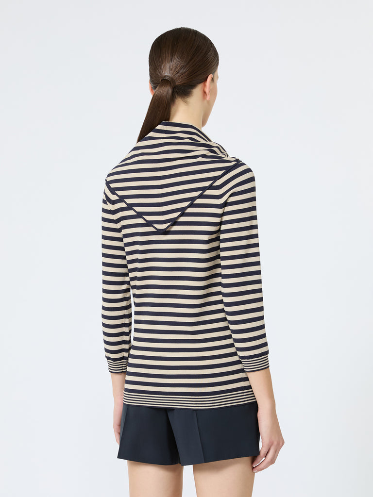 max mara viscose yarn sweater with scarf detail