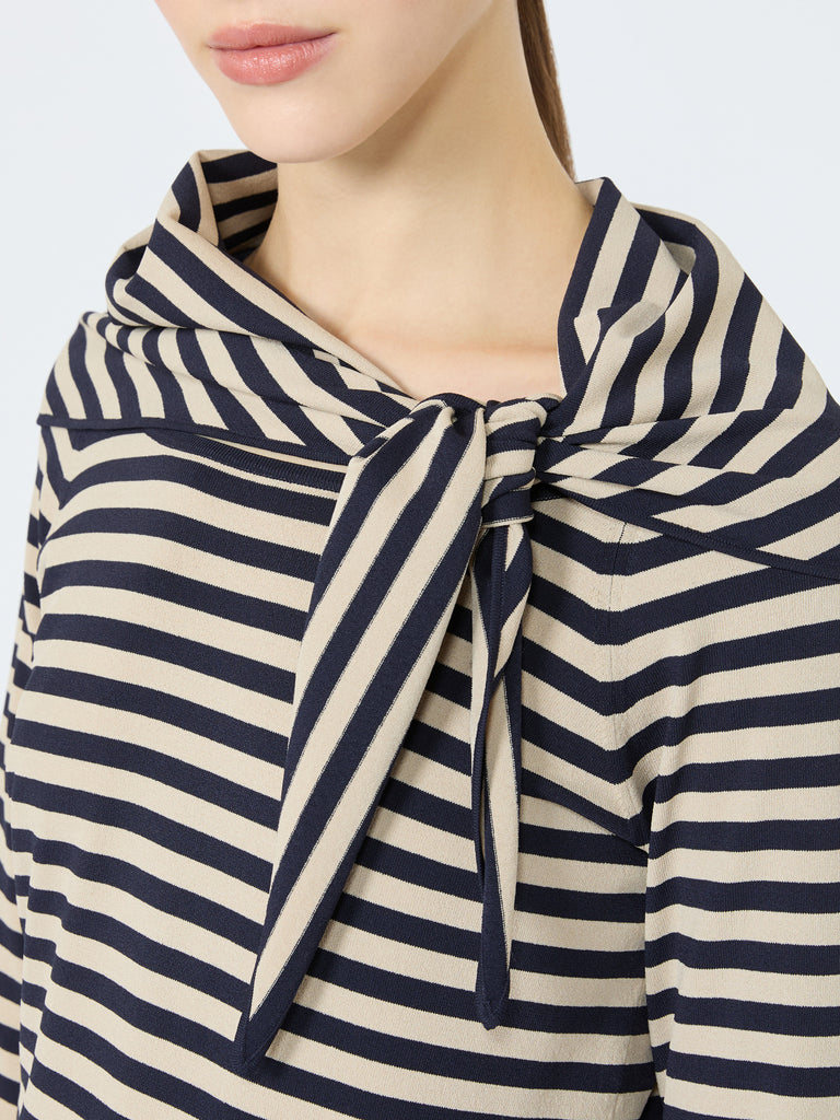 max mara viscose yarn sweater with scarf detail