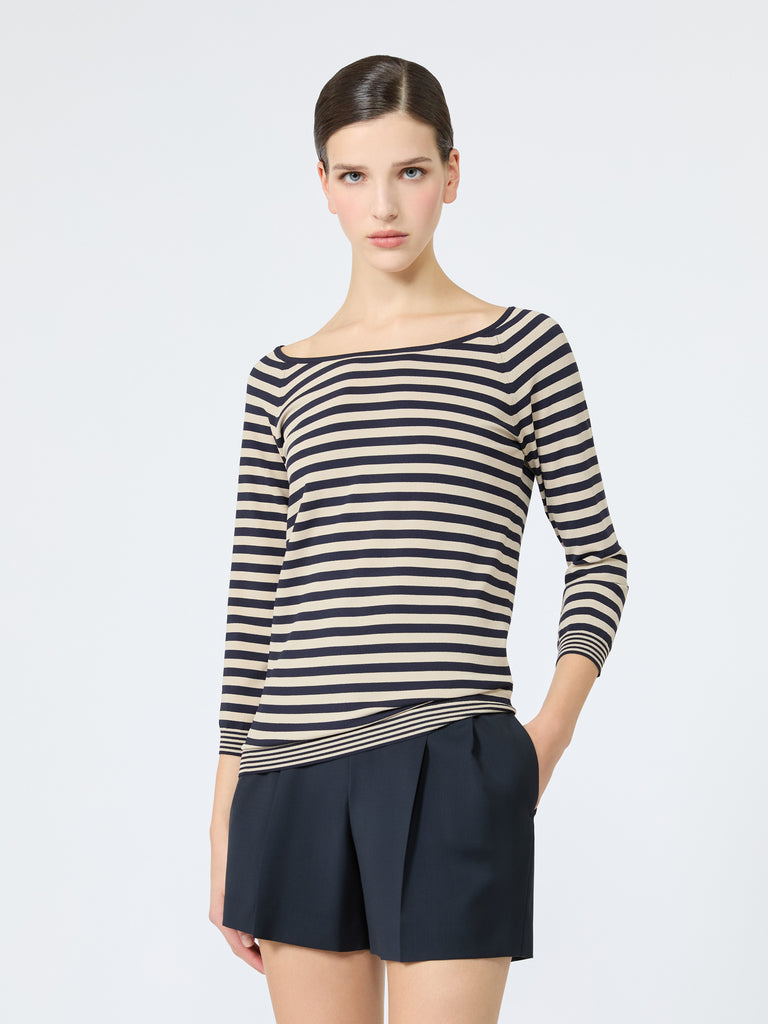 max mara viscose yarn sweater with scarf detail