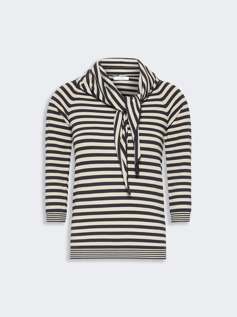 max mara viscose yarn sweater with scarf detail