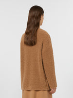 Bouclé Silk V-Neck Camel Jumper for Women - Camel - Max Mara UAE