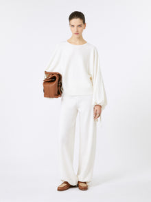Fine Wool Yarn Sweater for Women - White - Max Mara UAE