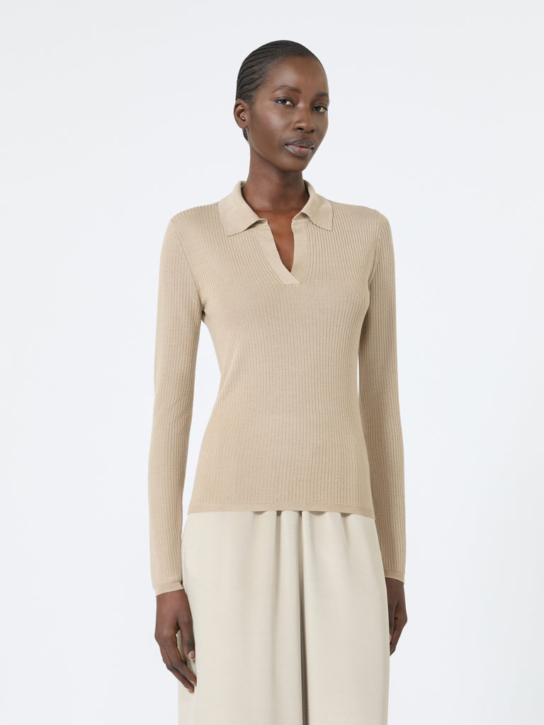 max mara cashmere and silk polo sweater