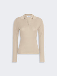 Cashmere And Silk Polo Sweater for Women - Stone - Max Mara UAE