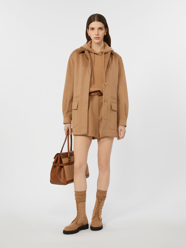 Wool and cashmere hooded sweatshirt