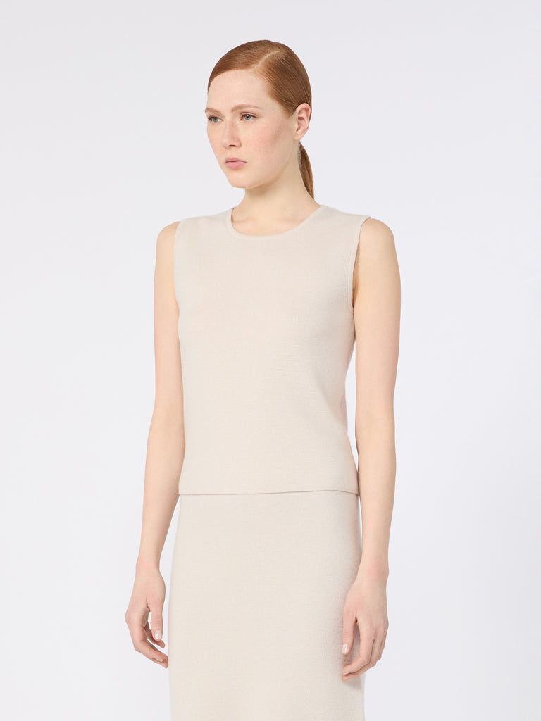 max mara sleeveless wool and cashmere sweater