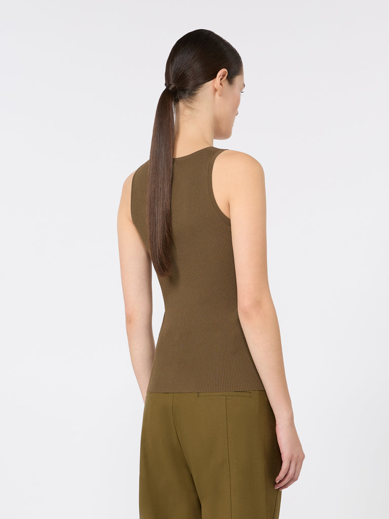 max mara close-fitting viscose crêpe jumper