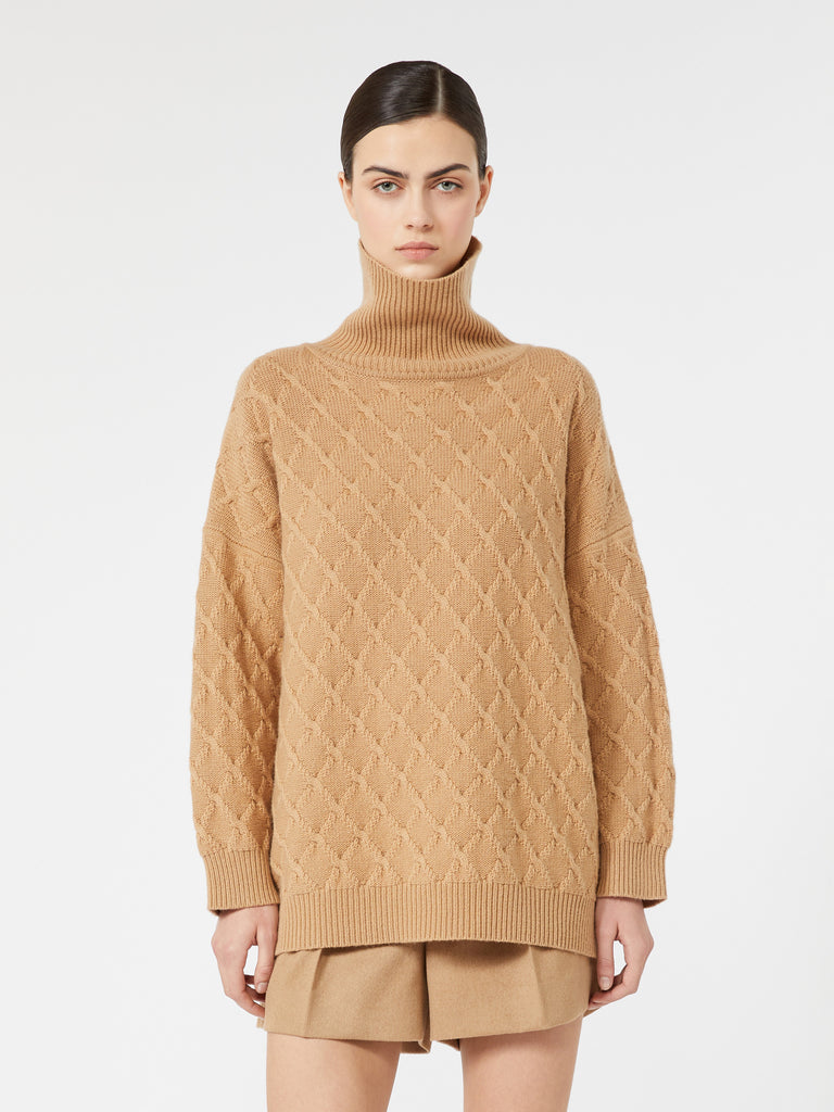 max mara oversized diamond wool and cashmere sweater