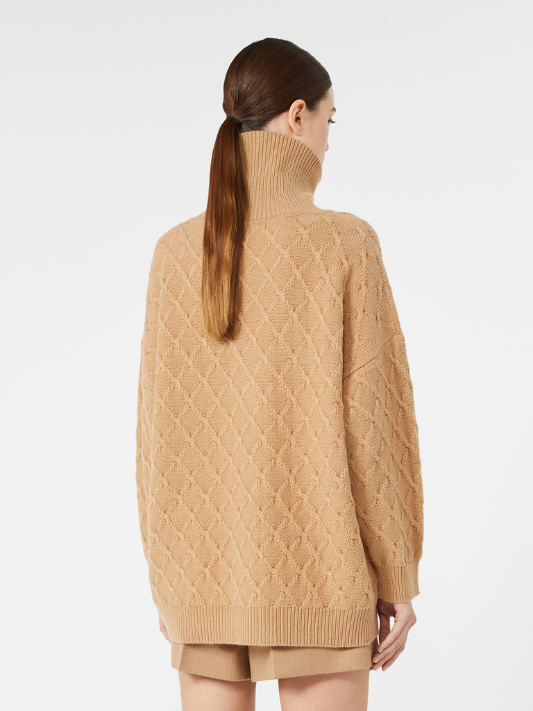 max mara oversized diamond wool and cashmere sweater