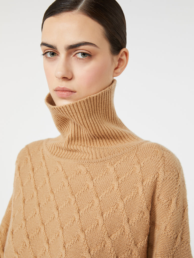 max mara oversized diamond wool and cashmere sweater
