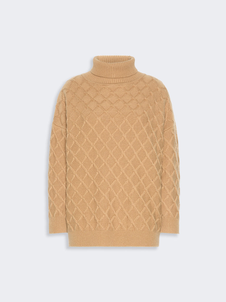 max mara oversized diamond wool and cashmere sweater