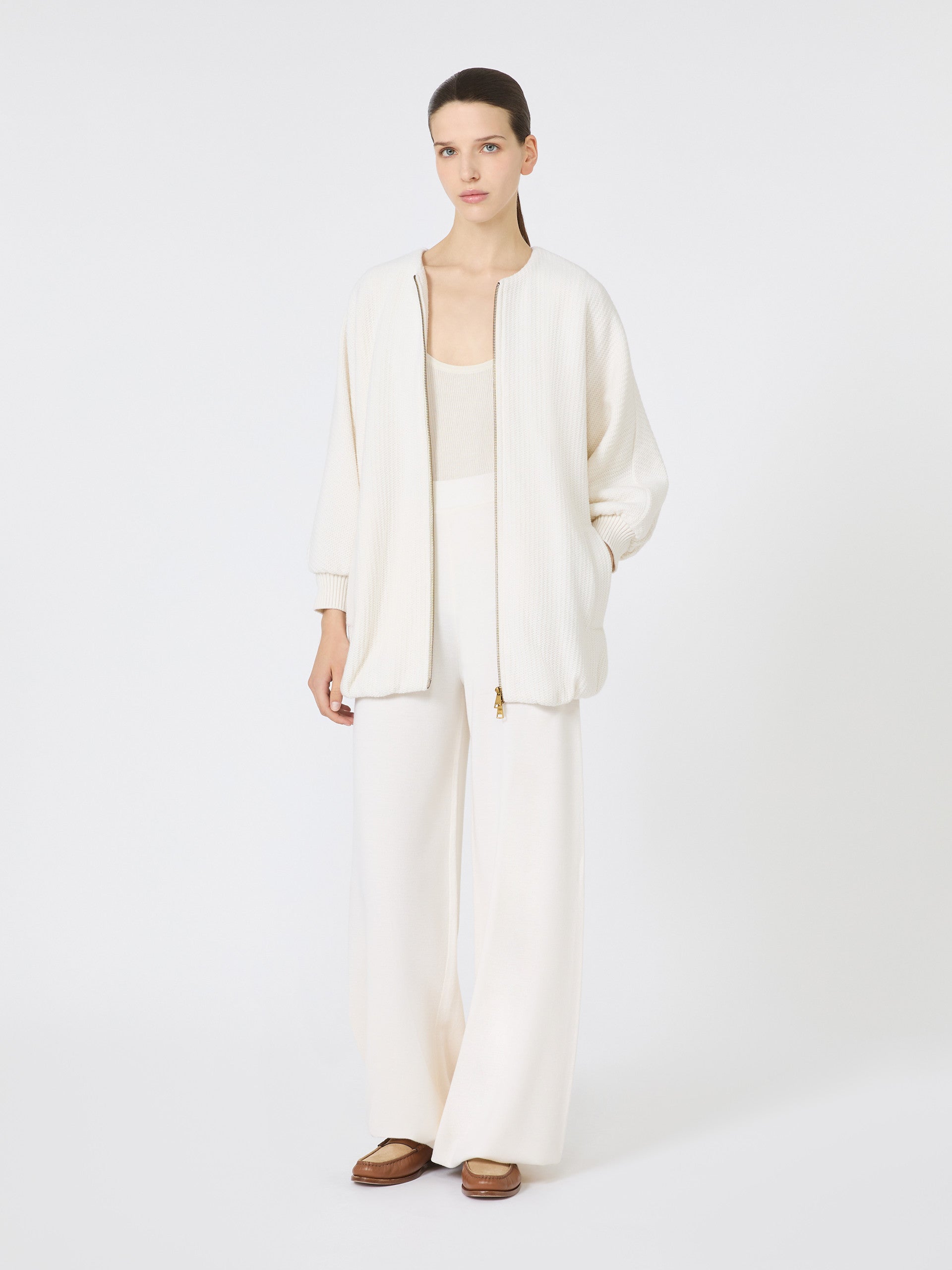 Cotton And Viscose Top for Women - Ivory - Max Mara UAE