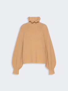 Relaxed-Cut Wool And Cashmere Sweater for Women - Camel - Max Mara UAE