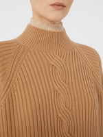 Wool And Cashmere Cable-Knit Jumper for Women - Camel - Max Mara UAE