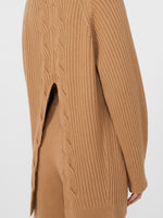 Wool And Cashmere Cable-Knit Jumper for Women - Camel - Max Mara UAE