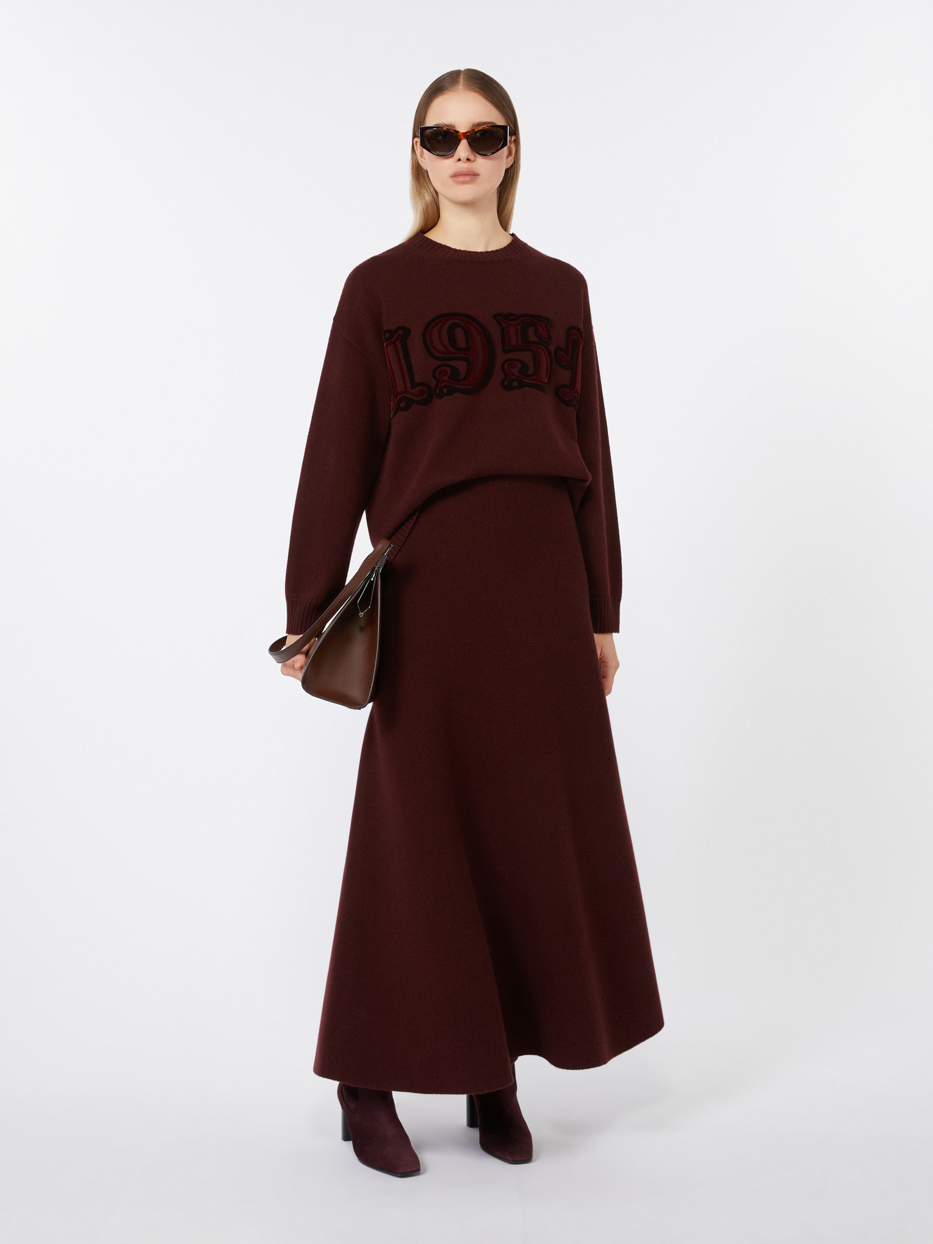 Wool And Cashmere Jumper for Women - Cherry - Max Mara UAE