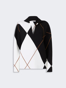 max mara relaxed-cut argyle wool yarn sweater for women