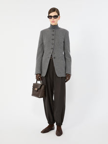 Cashmere Yarn Polo-Neck Sweater for Women - Medium Grey - Max Mara UAE