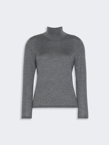 Cashmere Yarn Polo-Neck Sweater for Women - Medium Grey - Max Mara UAE