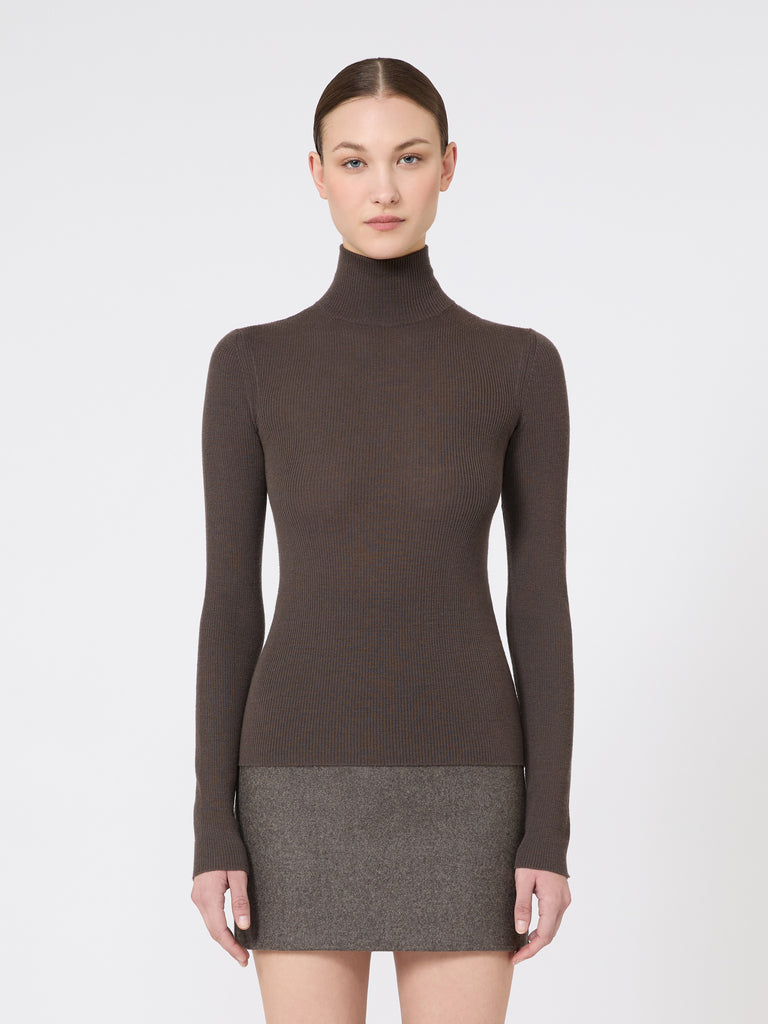 max mara wool yarn polo-neck sweater