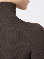 Wool Yarn Polo-Neck Sweater for Women - Mud - Max Mara UAE